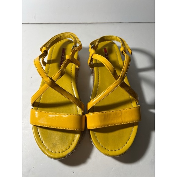Prada Yellow Strappy Sandals - Picture 1 of 9